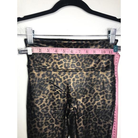 Spanx Womens S Faux Vegan Leather High Waist Black Leopard Leggings Pants - Picture 11 of 11